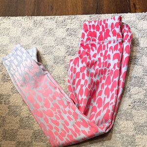 ALO Yoga Pink and Gray Patterned Leggings